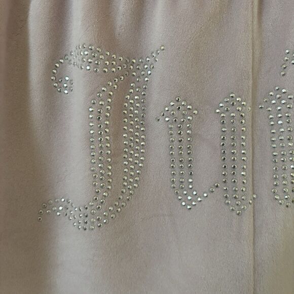 Juicy Couture Womens Sleepwear Shorts SZ Large Velour Y2K Beaded Spellout Pink - Picture 6 of 9